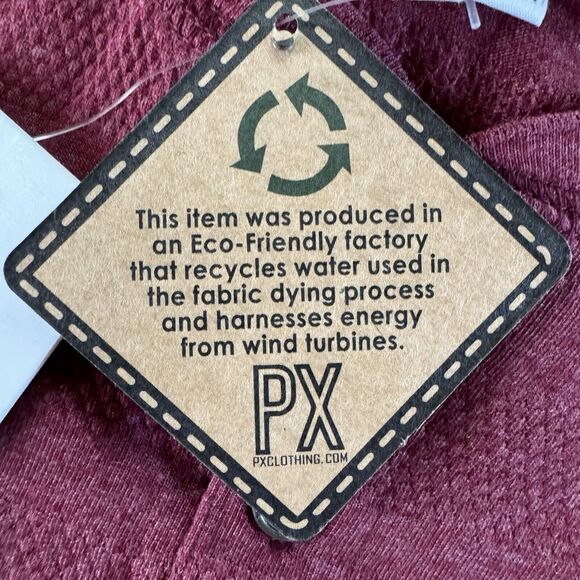 PX Clothing Mens Long Sleeve XXL Henley Waffle Knit Shirt Burgundy NWT - Picture 5 of 13